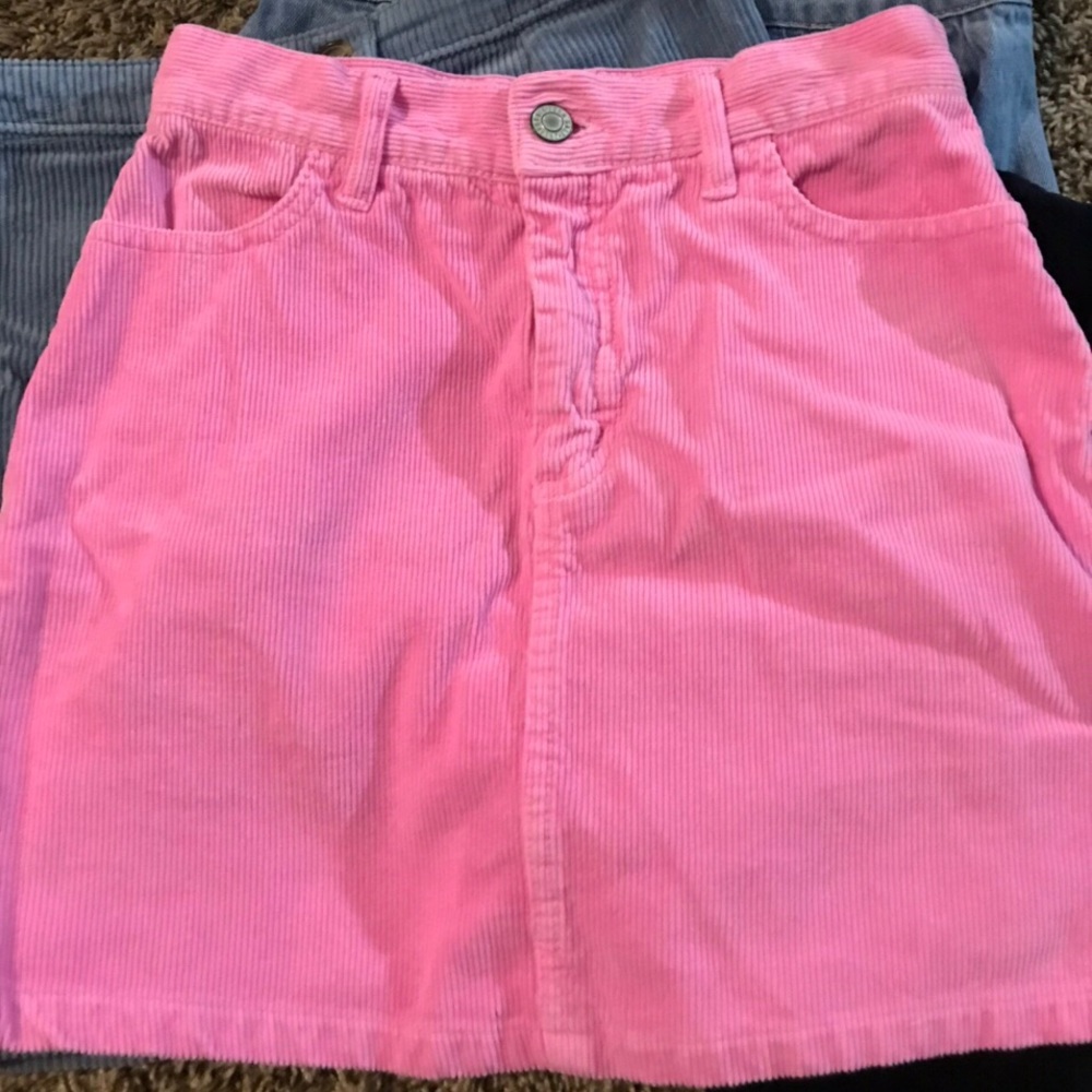 Brandy Melville Pink Corduroy Skirt